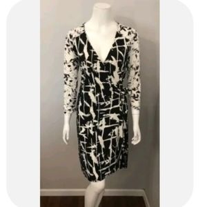 BCBG abstract print wrap dress